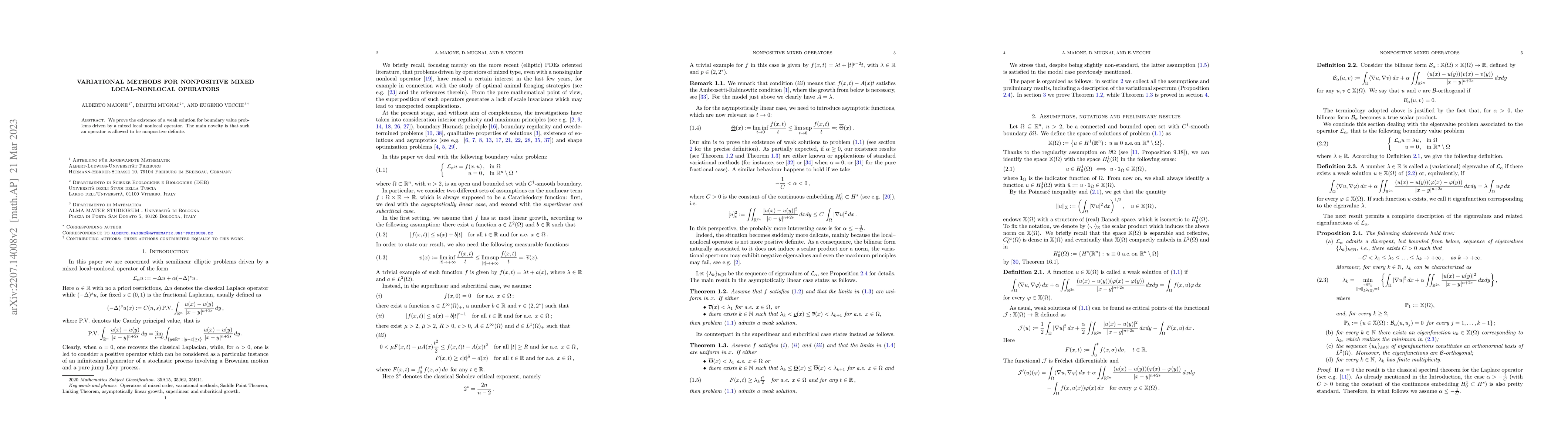 Thumbnail for Variational methods for nonpositive mixed local-nonlocal operators