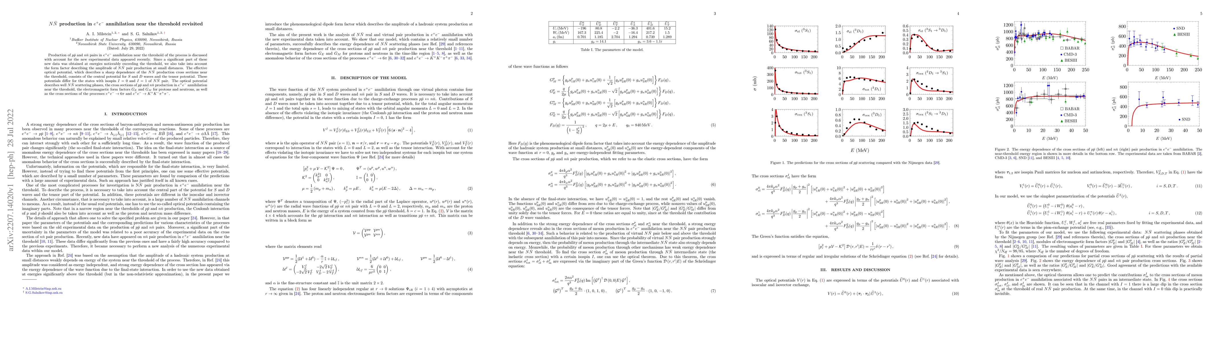 Thumbnail for $N\bar{N}$ production in $e^{+}e^{-}$ annihilation near the threshold
  revisited