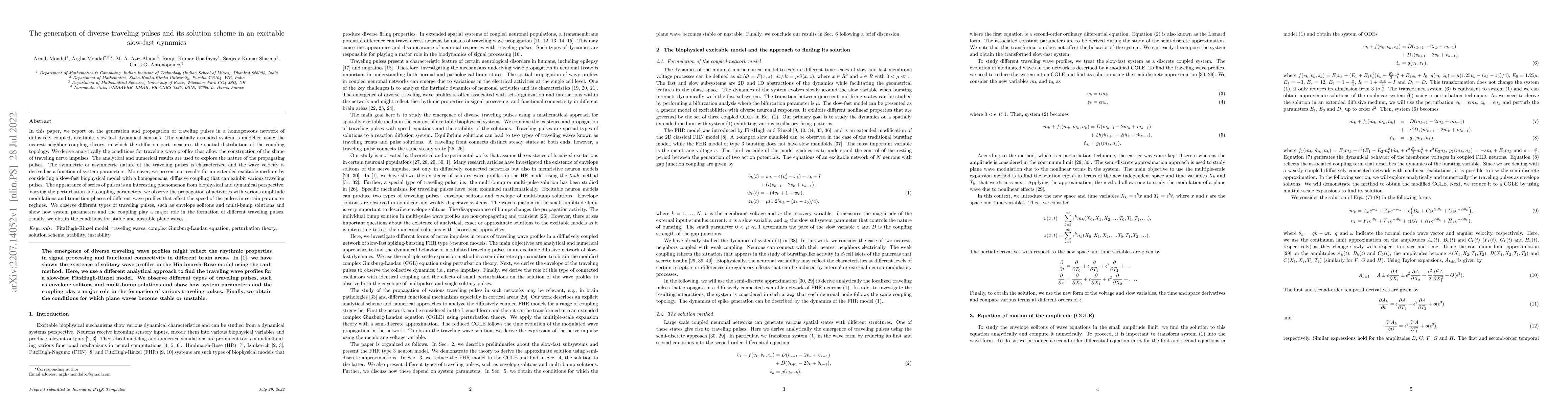 Thumbnail for The generation of diverse traveling pulses and its solution scheme in an
  excitable slow-fast dynamics