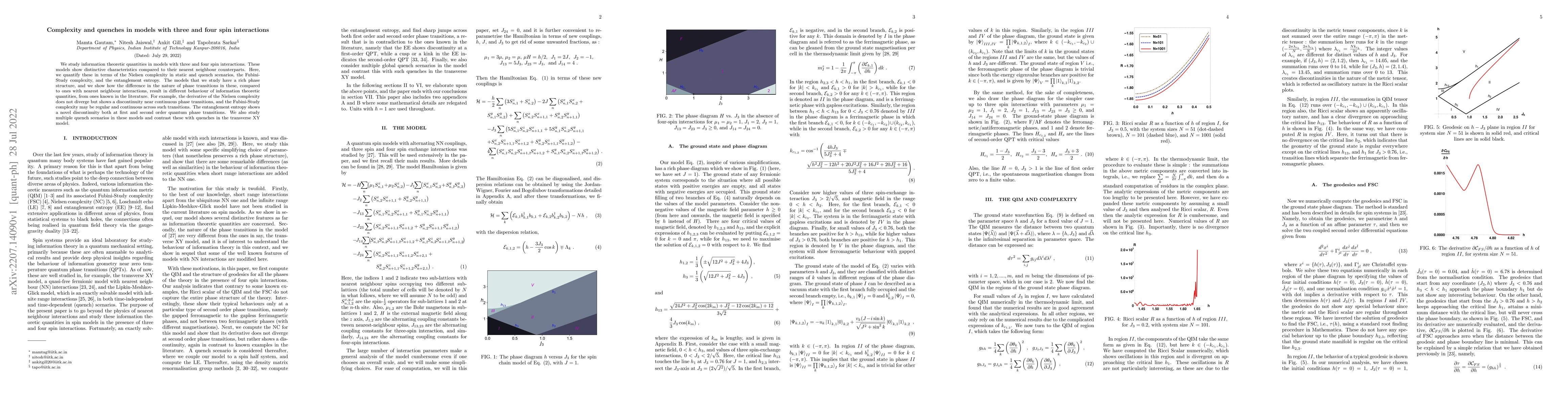 Thumbnail for Complexity and quenches in models with three and four spin interactions