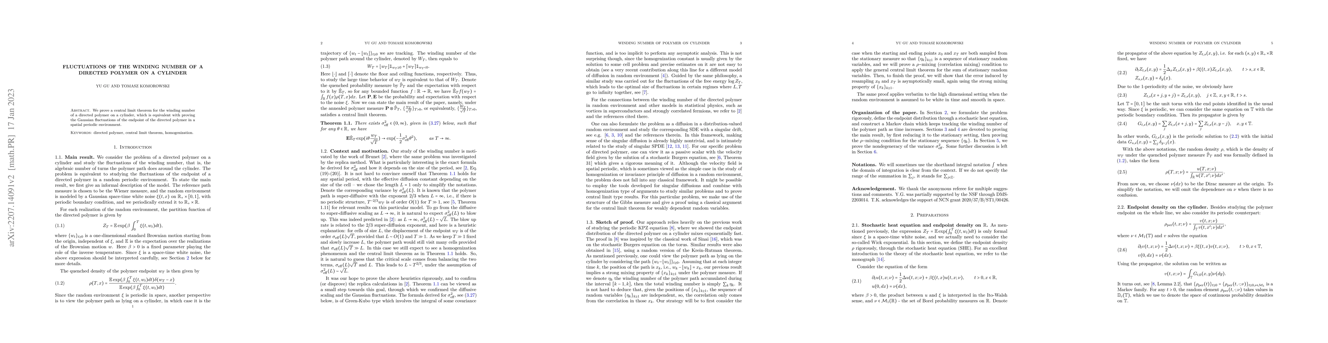Thumbnail for Fluctuations of the winding number of a directed polymer on a cylinder