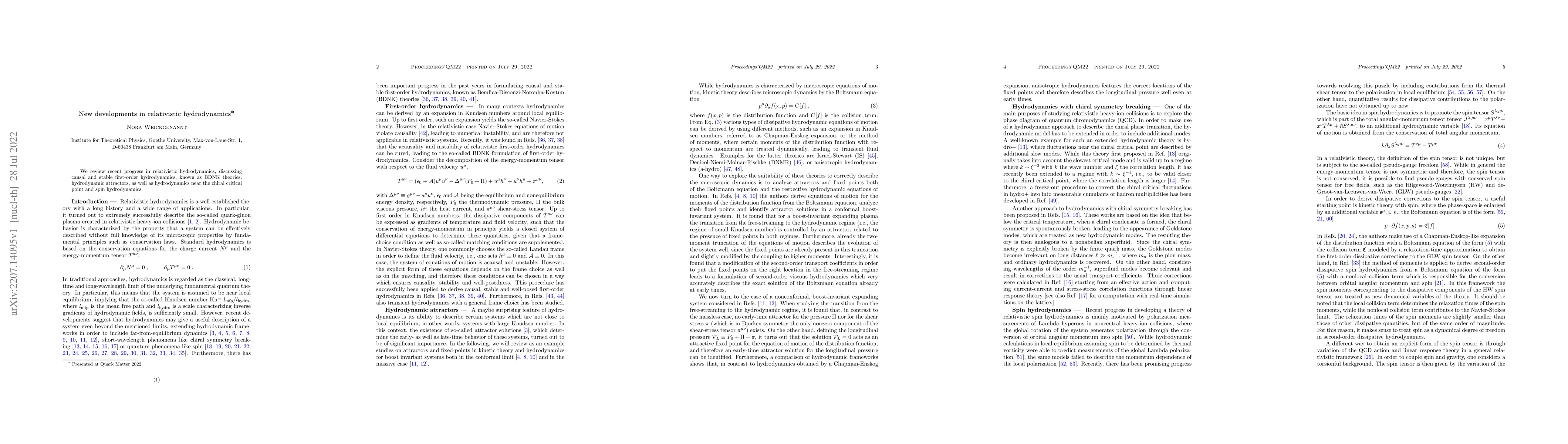 Thumbnail for New developments in relativistic hydrodynamics