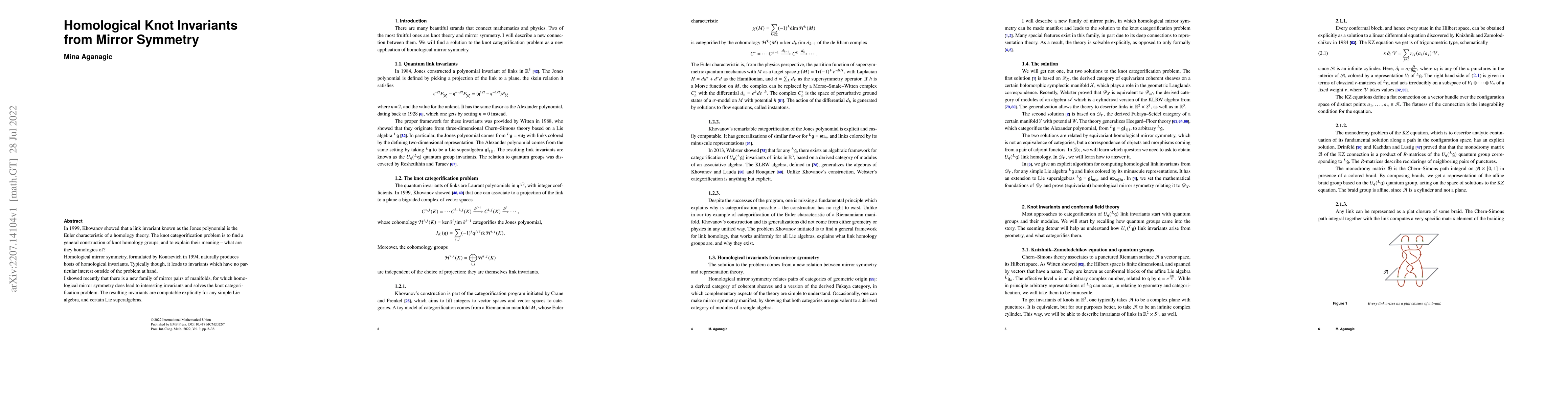 Thumbnail for Homological Knot Invariants from Mirror Symmetry