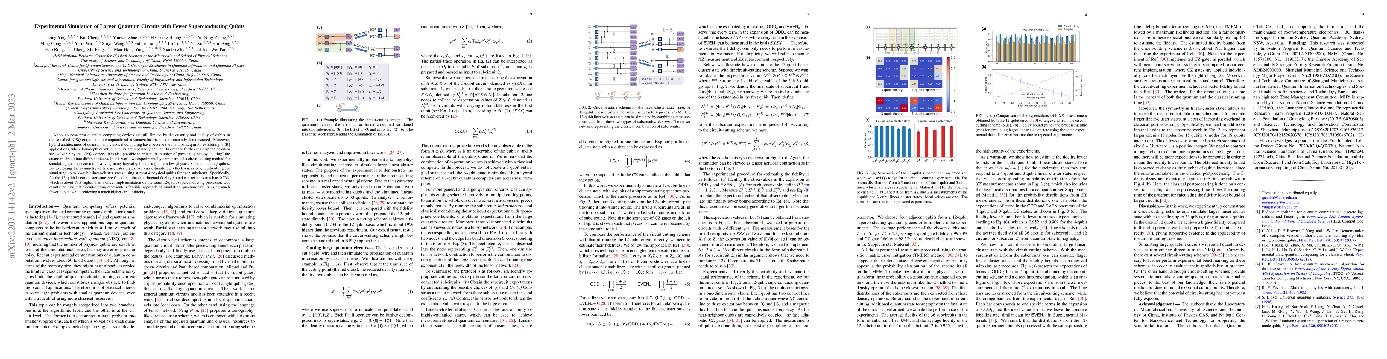Thumbnail for Experimental Simulation of Larger Quantum Circuits with Fewer
  Superconducting Qubits