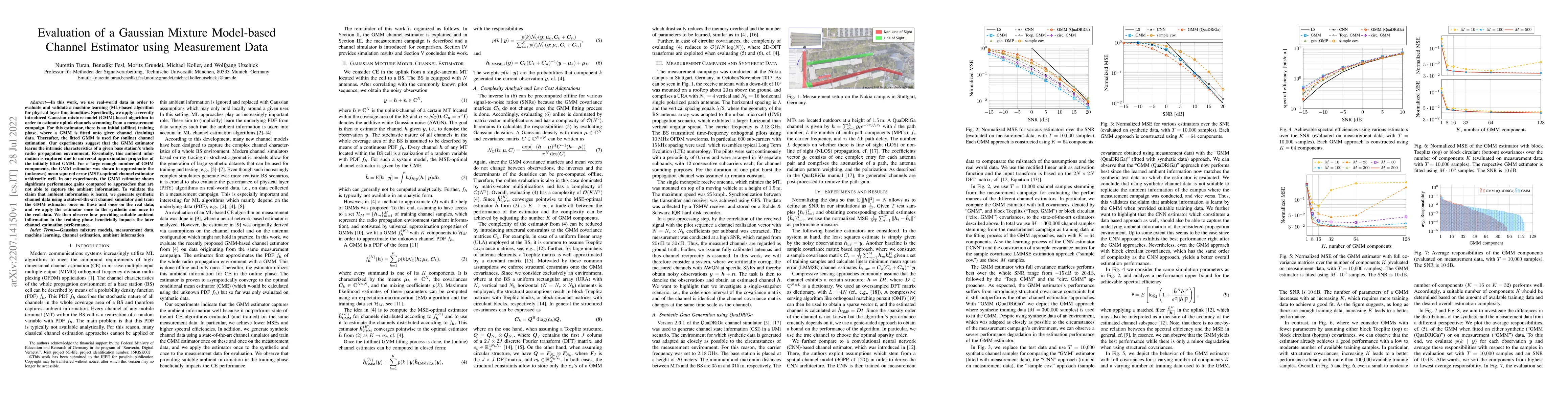 Thumbnail for Evaluation of a Gaussian Mixture Model-based Channel Estimator using
  Measurement Data