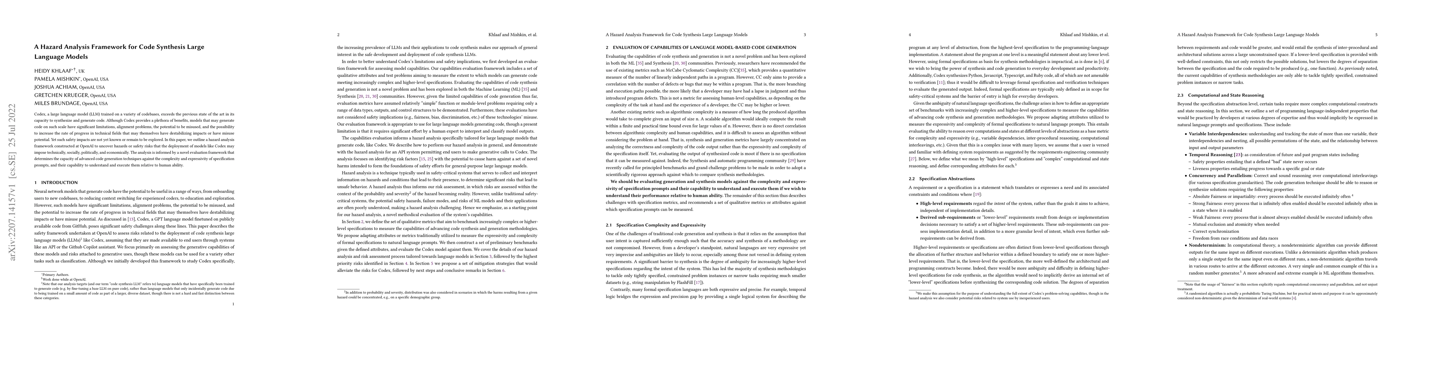 Thumbnail for A Hazard Analysis Framework for Code Synthesis Large Language Models