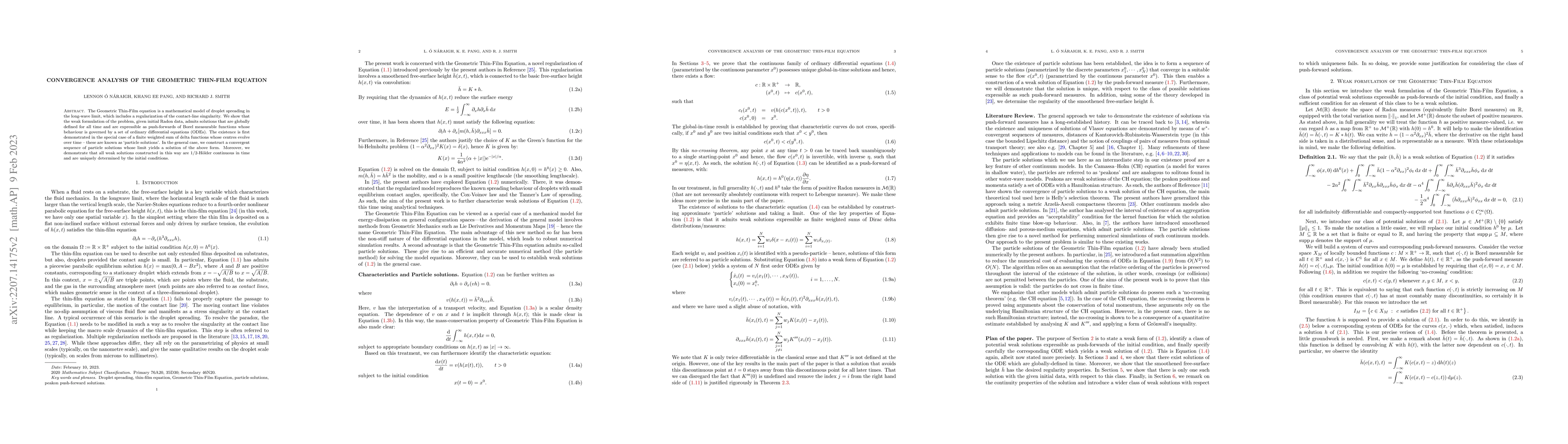 Thumbnail for Convergence Analysis of the Geometric Thin-Film Equation