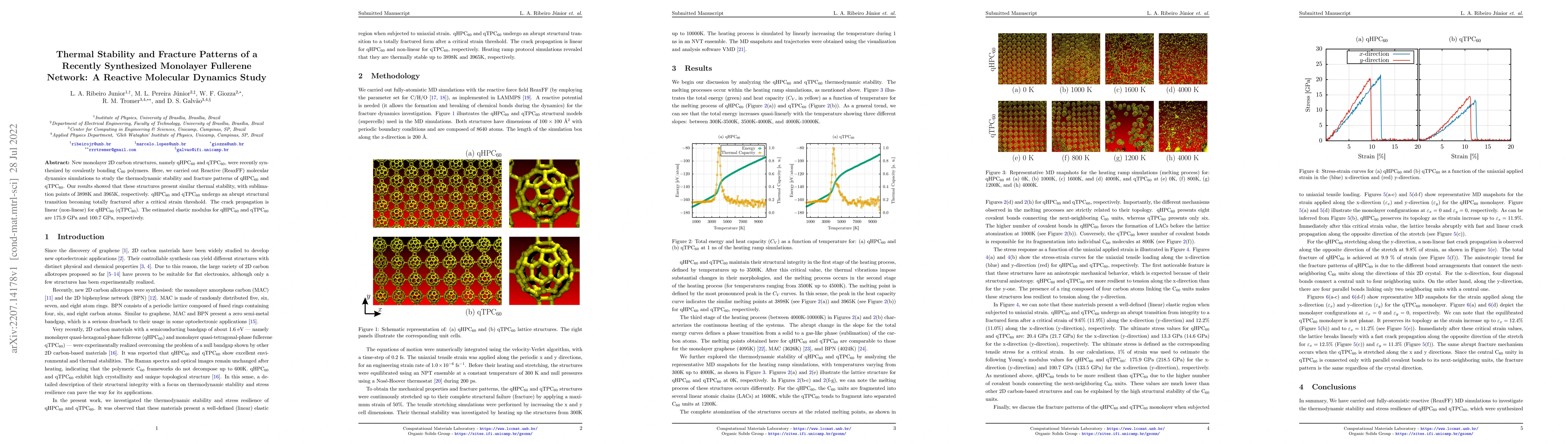 Thumbnail for Thermal Stability and Fracture Patterns of a Recently Synthesized
  Monolayer Fullerene Network: A Reactive Molecular Dynamics Study