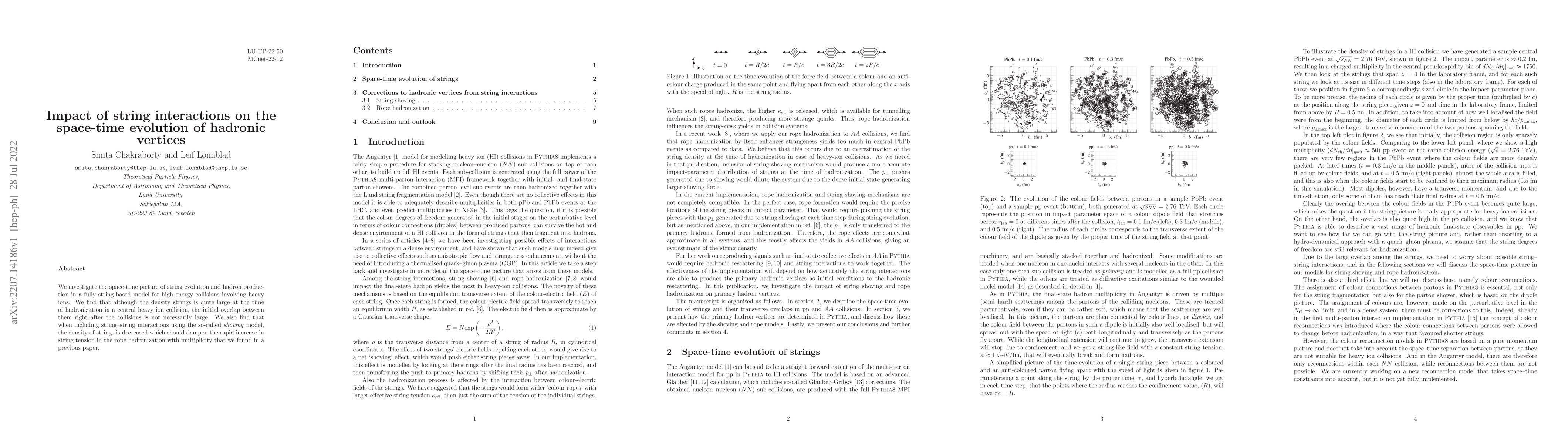 Thumbnail for Impact of string interactions on the space-time evolution of hadronic
  vertices