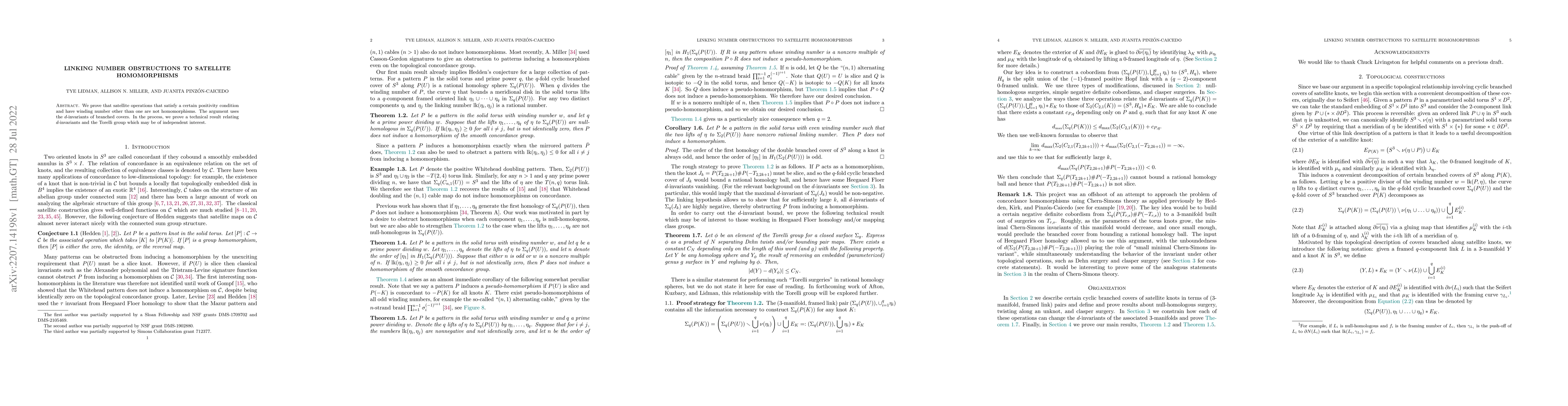 Thumbnail for Linking number obstructions to satellite homomorphisms