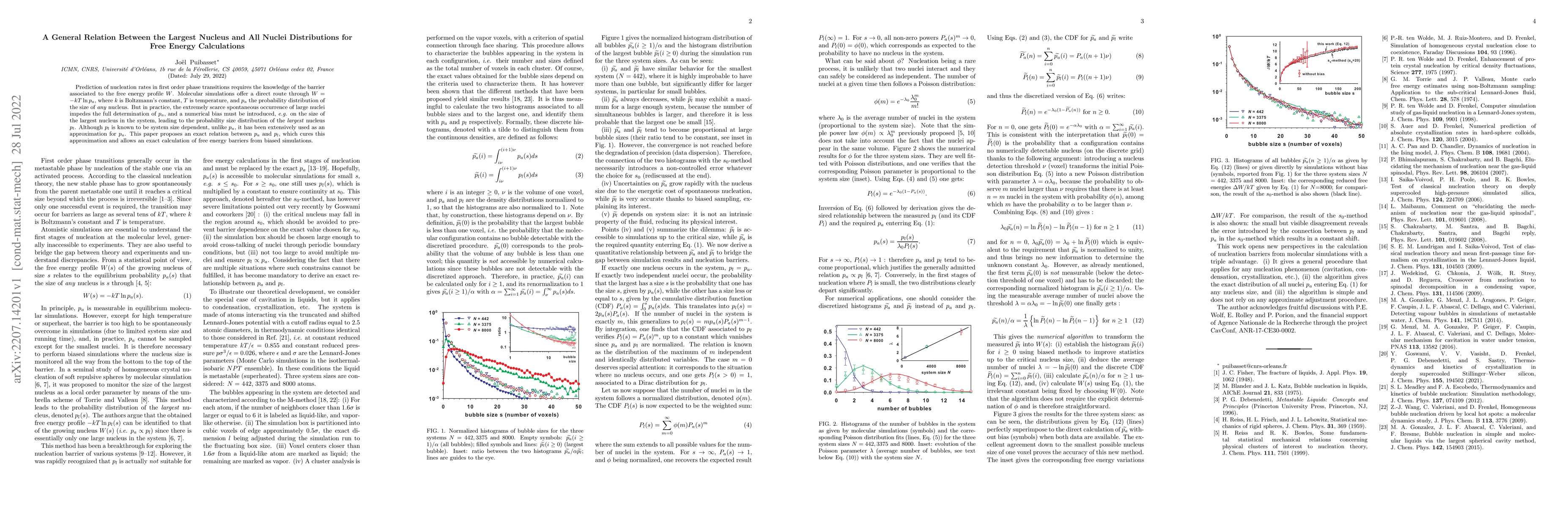 Thumbnail for A general relation between the largest nucleus and all nuclei
  distributions for free energy calculations