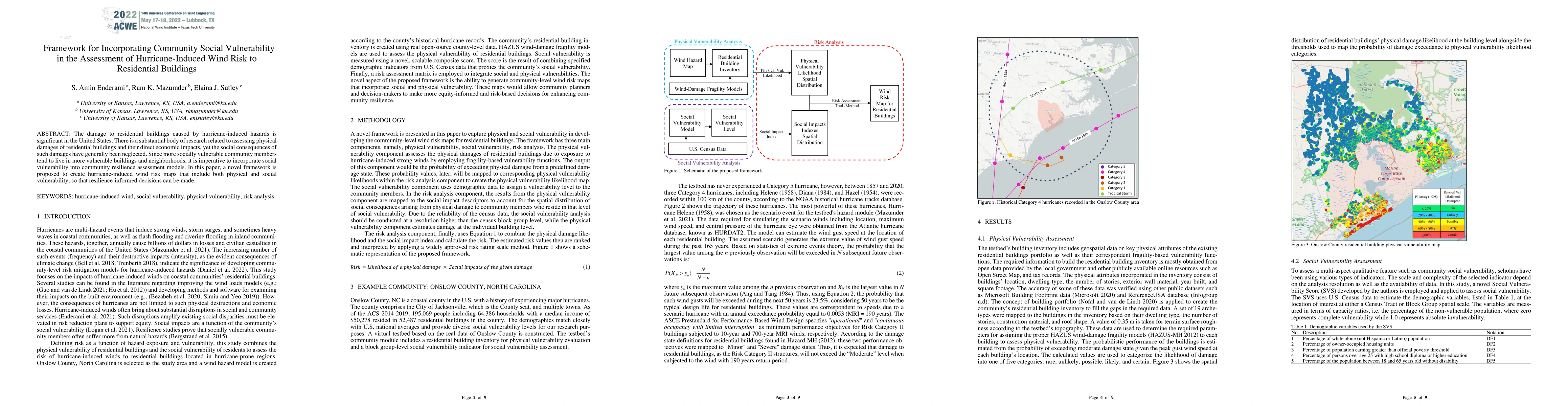 Thumbnail for Framework for Incorporating Community Social Vulnerability in the
  Assessment of Hurricane-Induced Wind Risk to Residential Buildings