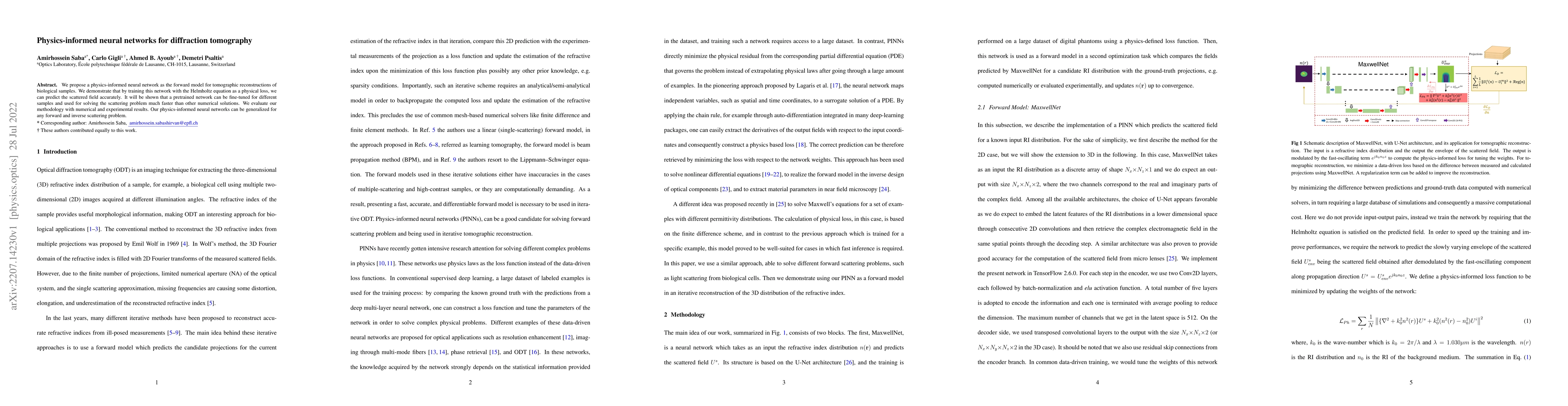 Thumbnail for Physics-informed neural networks for diffraction tomography
