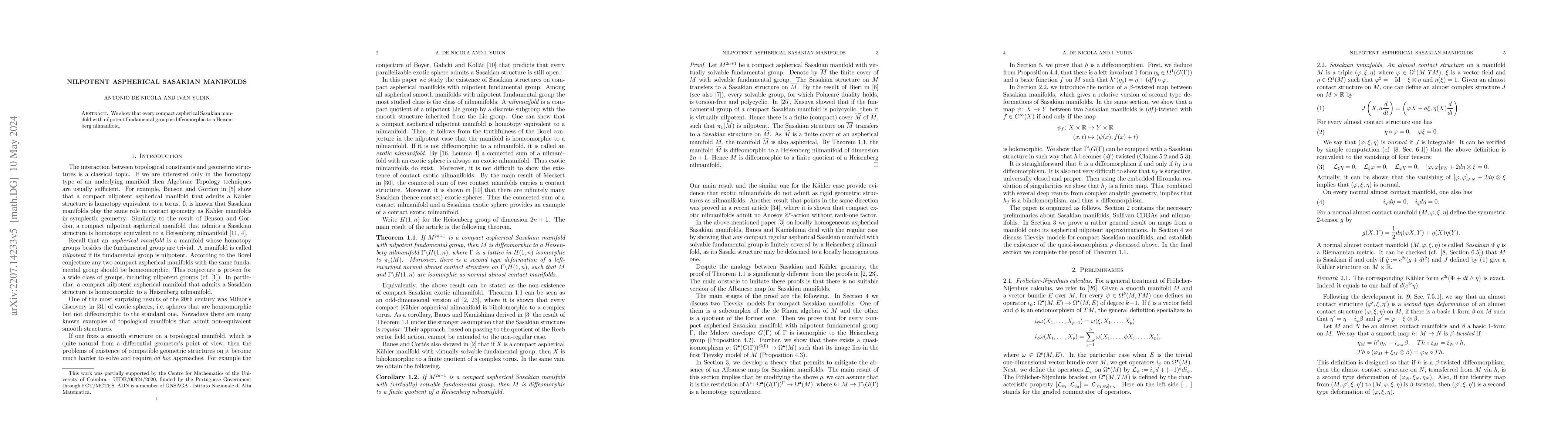 Thumbnail for Nilpotent aspherical Sasakian manifolds