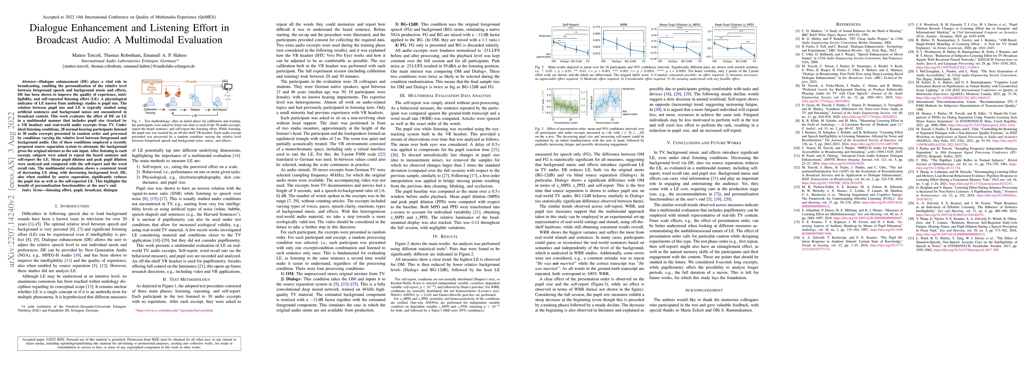 Thumbnail for Dialogue Enhancement and Listening Effort in Broadcast Audio: A
  Multimodal Evaluation