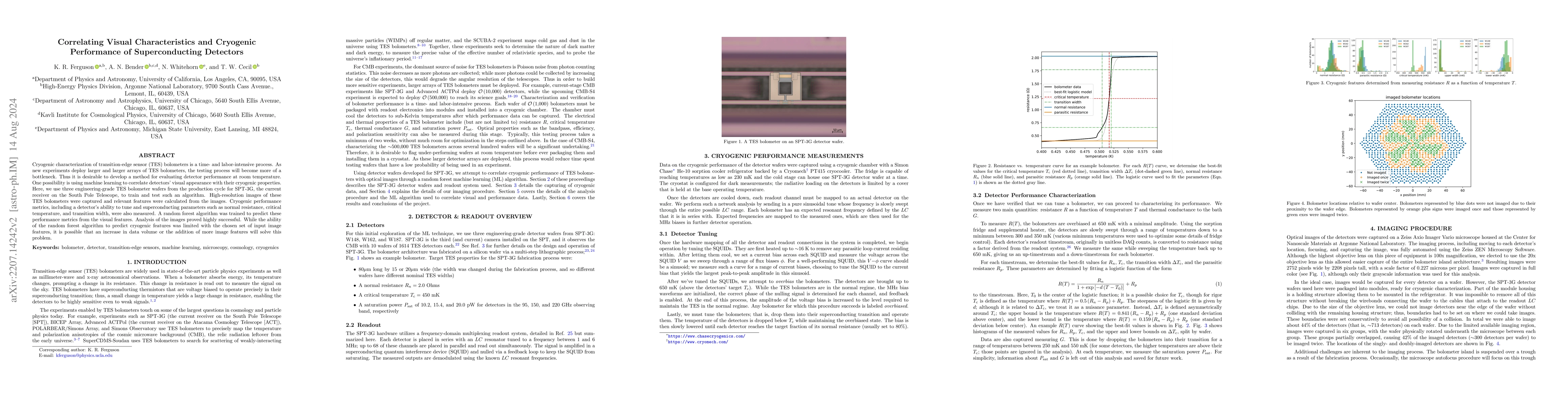 Thumbnail for Correlating Visual Characteristics and Cryogenic Performance of
  Superconducting Detectors
