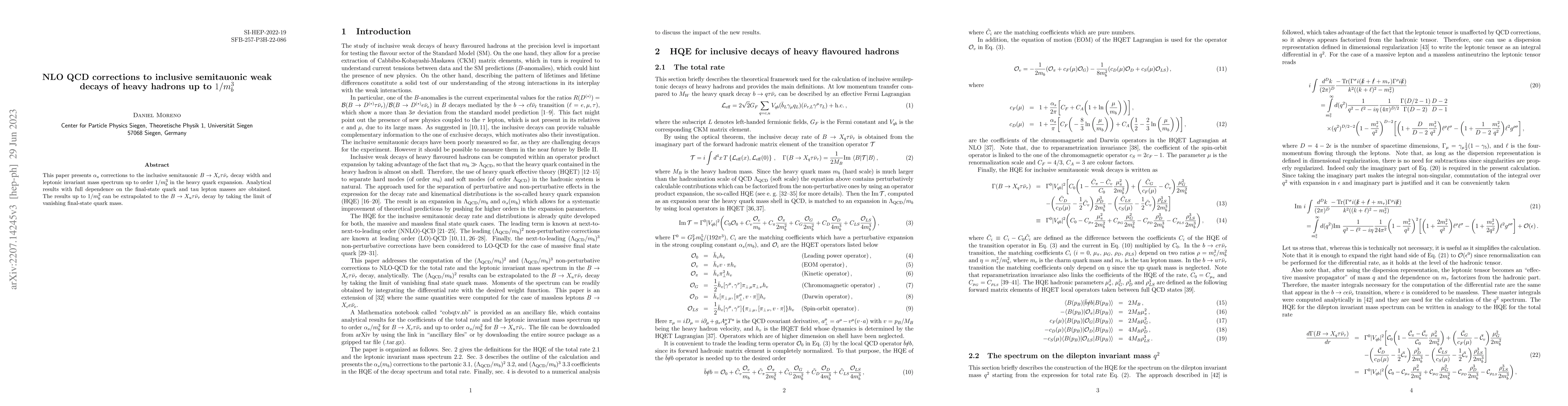 Thumbnail for NLO QCD corrections to inclusive semitauonic weak decays of heavy
  hadrons up to $1/m_b^3$
