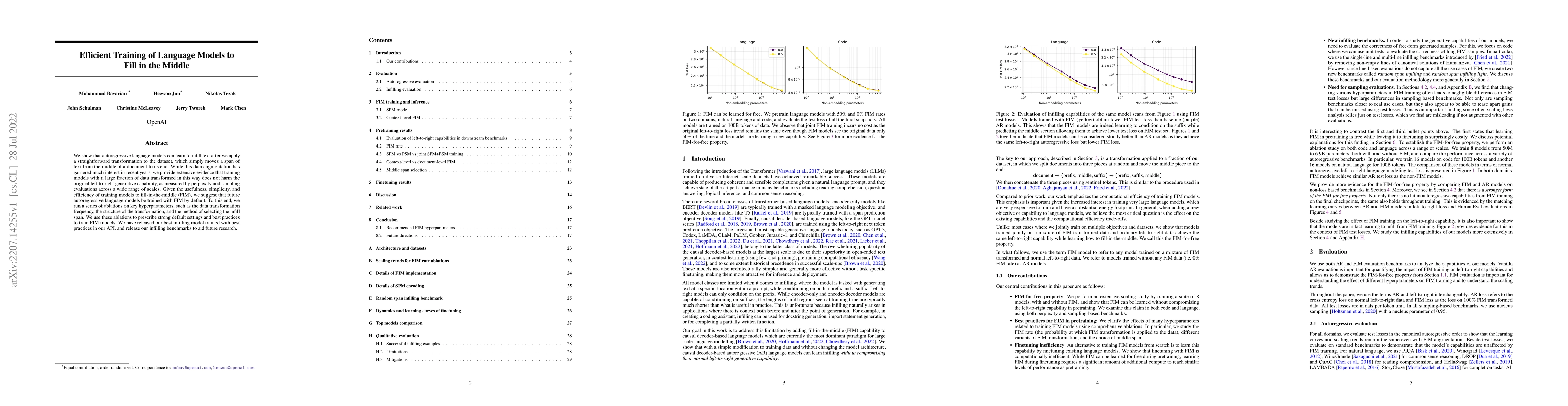 Thumbnail for Efficient Training of Language Models to Fill in the Middle