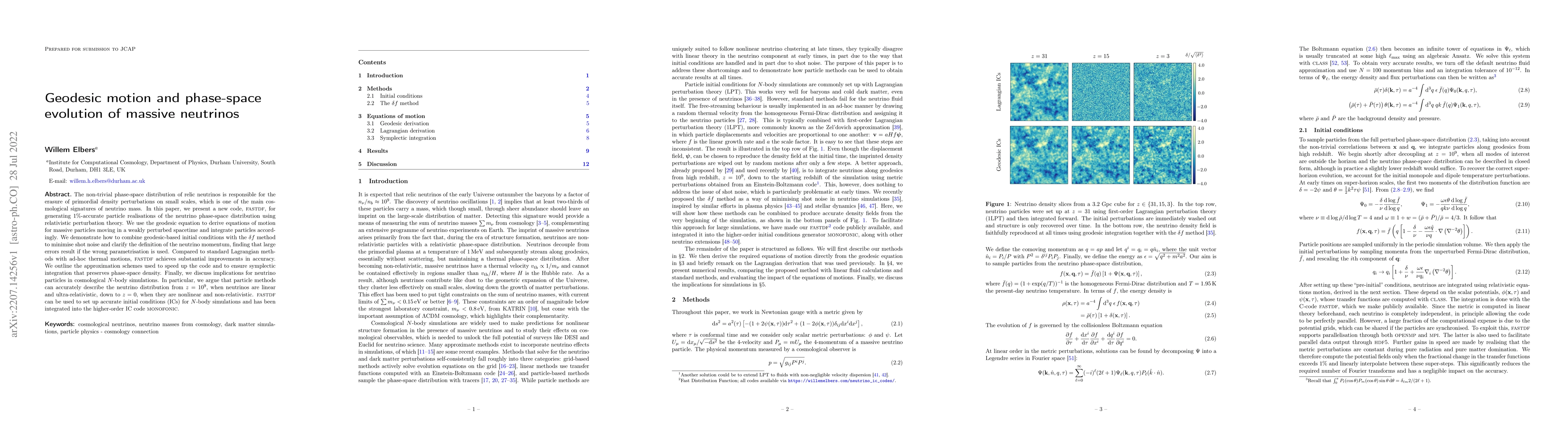 Thumbnail for Geodesic motion and phase-space evolution of massive neutrinos