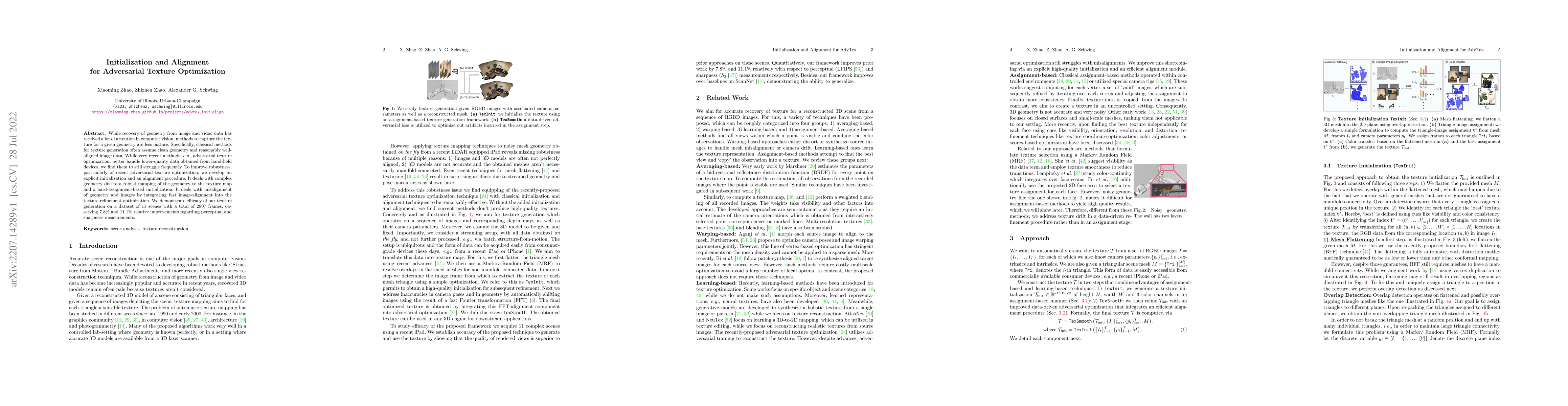 Thumbnail for Initialization and Alignment for Adversarial Texture Optimization