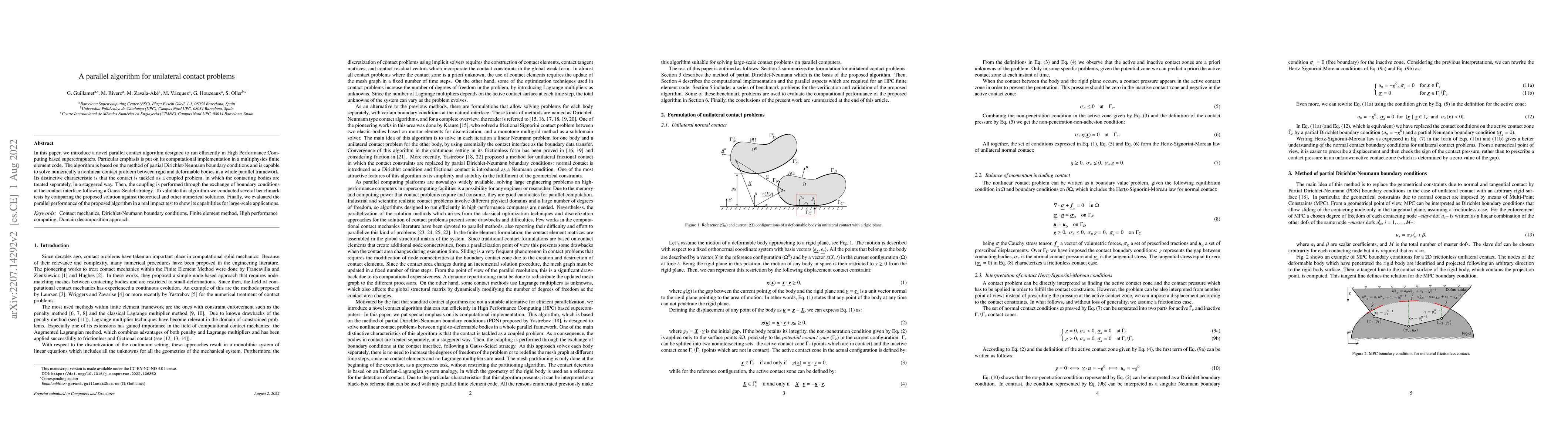 Thumbnail for A parallel algorithm for unilateral contact problems