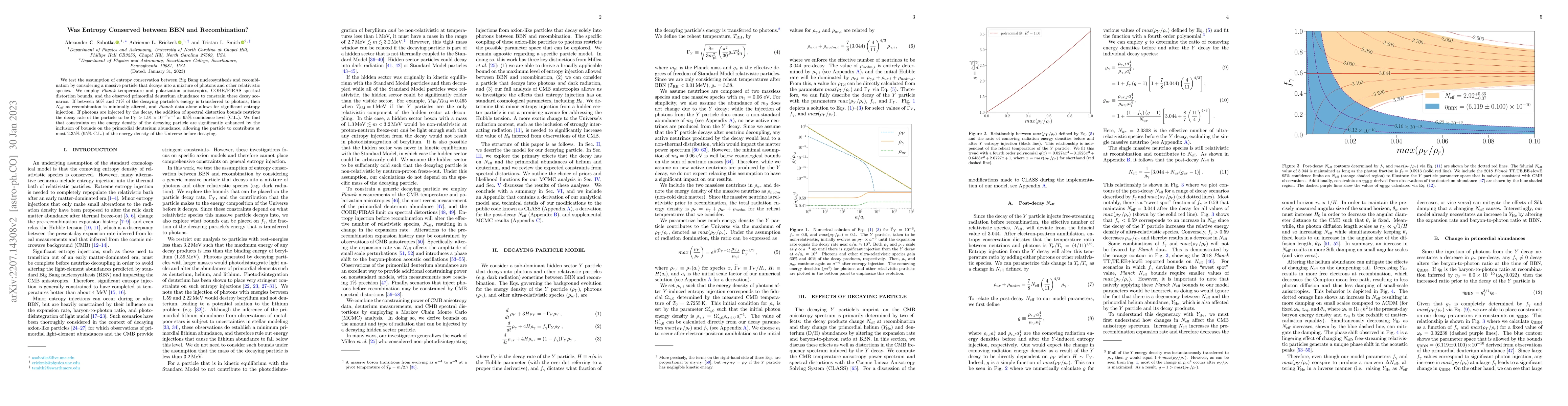 Thumbnail for Was Entropy Conserved between BBN and Recombination?