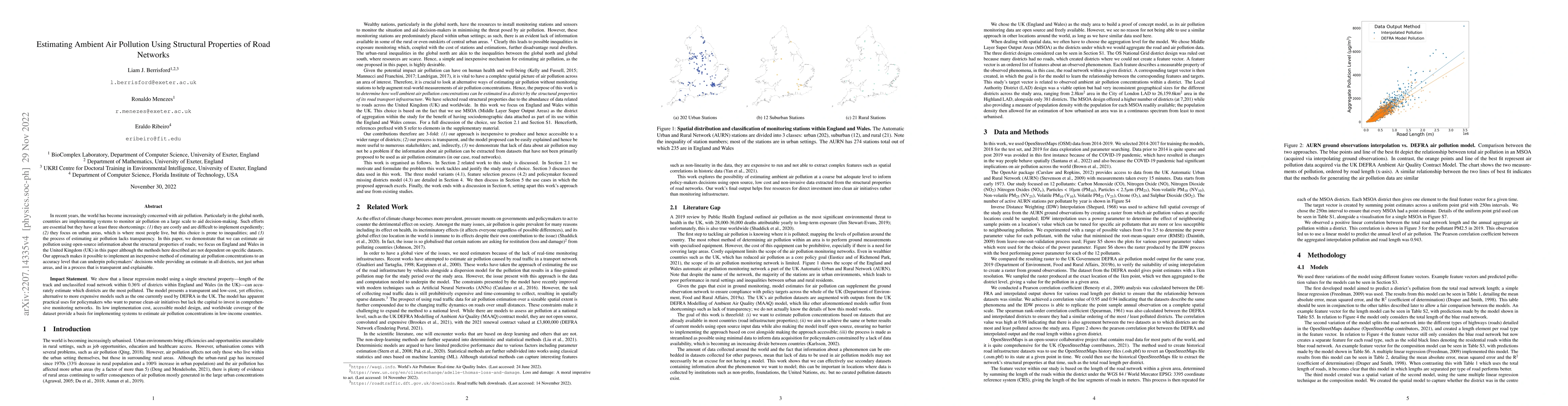 Thumbnail for Estimating Ambient Air Pollution Using Structural Properties of Road
  Networks