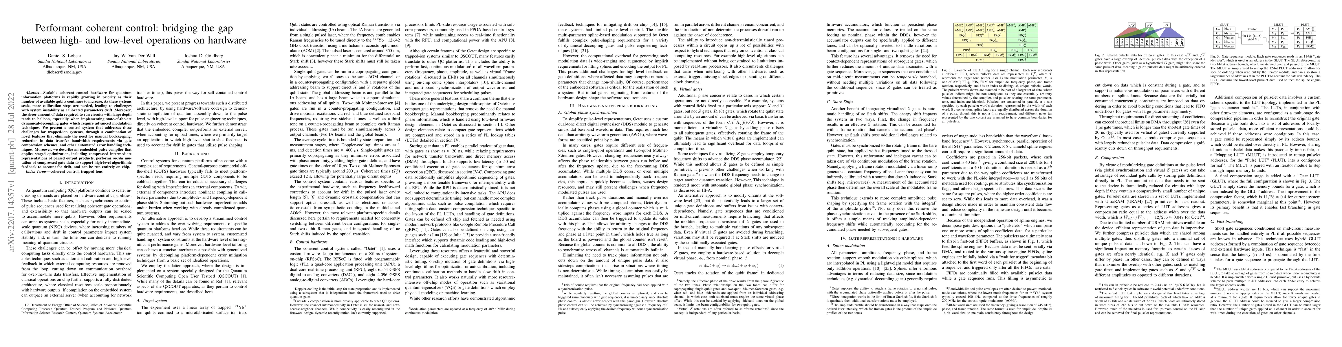 Thumbnail for Performant coherent control: bridging the gap between high- and
  low-level operations on hardware