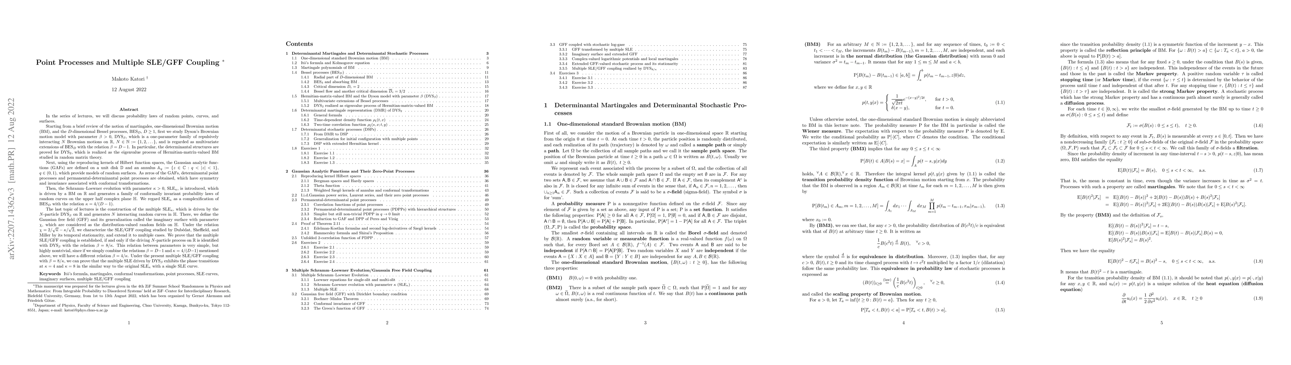 Thumbnail for Point Processes and Multiple SLE/GFF Coupling