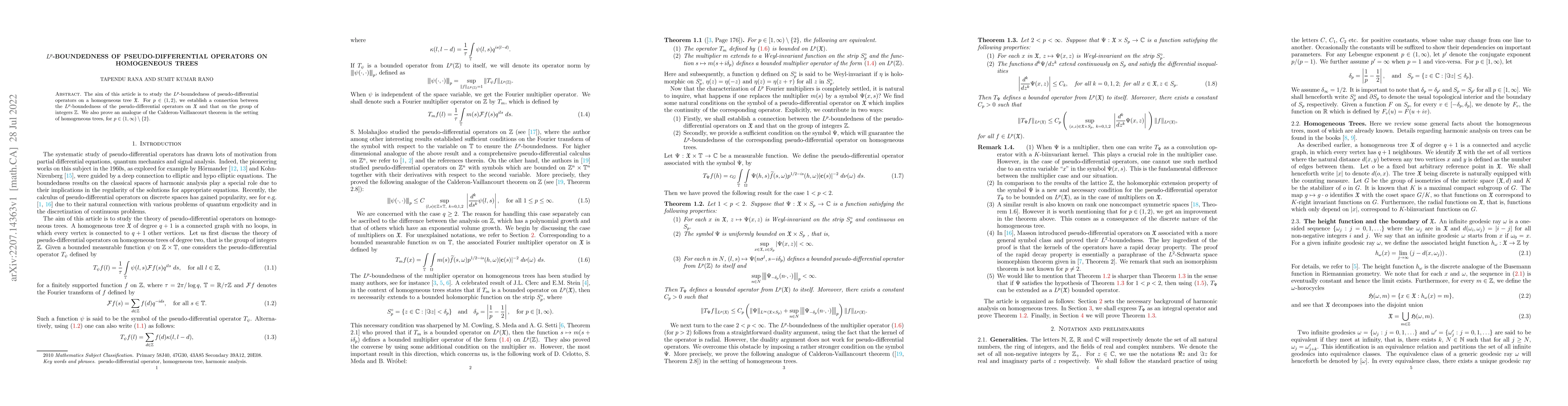 Thumbnail for $L^p$-boundedness of pseudo-differential operators on homogeneous trees