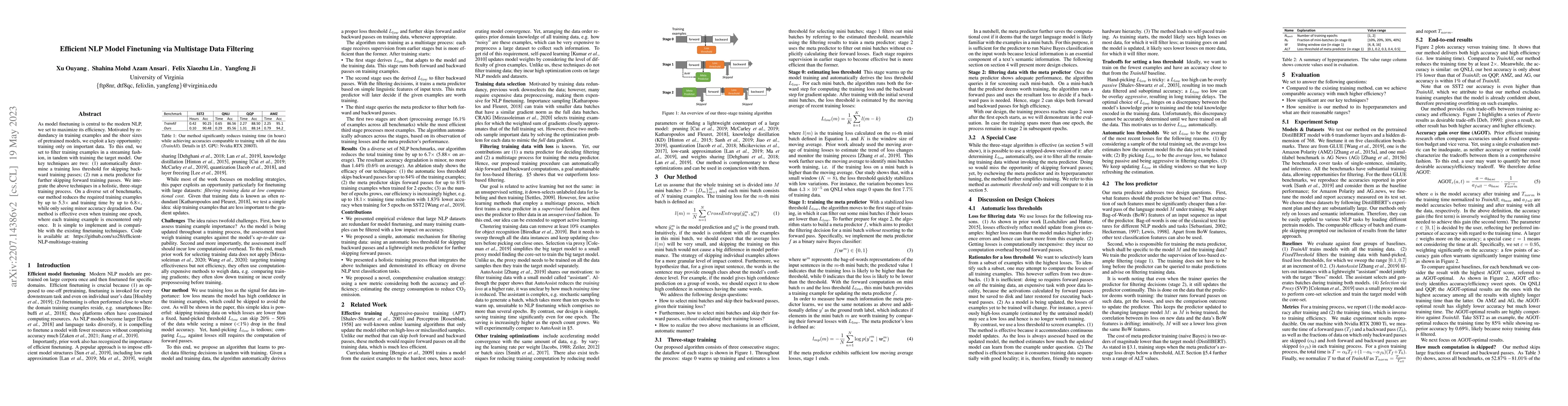 Thumbnail for Efficient NLP Model Finetuning via Multistage Data Filtering