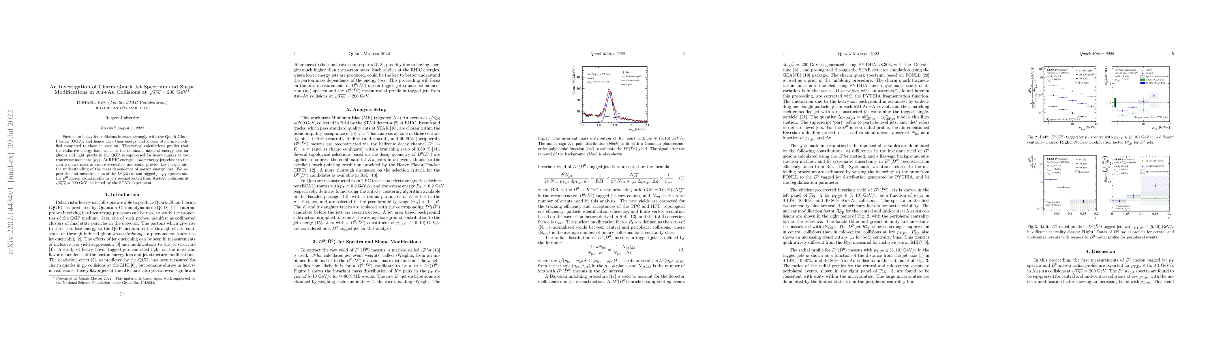 Thumbnail for An Investigation of Charm Quark Jet Spectrum and Shape Modifications in
  Au+Au Collisions at $\sqrt{s_{\text{NN}}} = 200 \text{ GeV}$