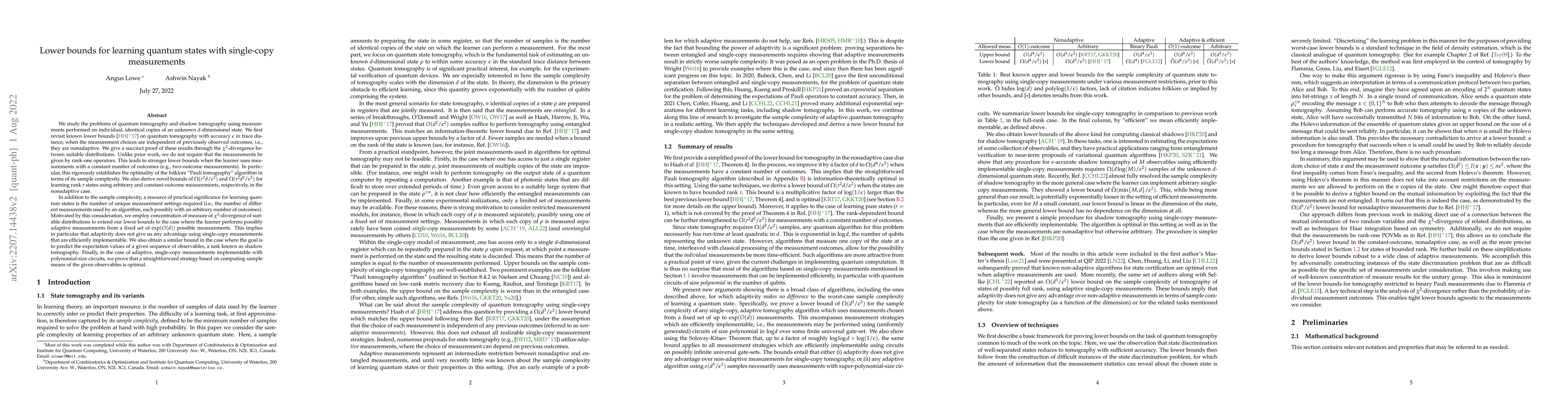 Thumbnail for Lower bounds for learning quantum states with single-copy measurements