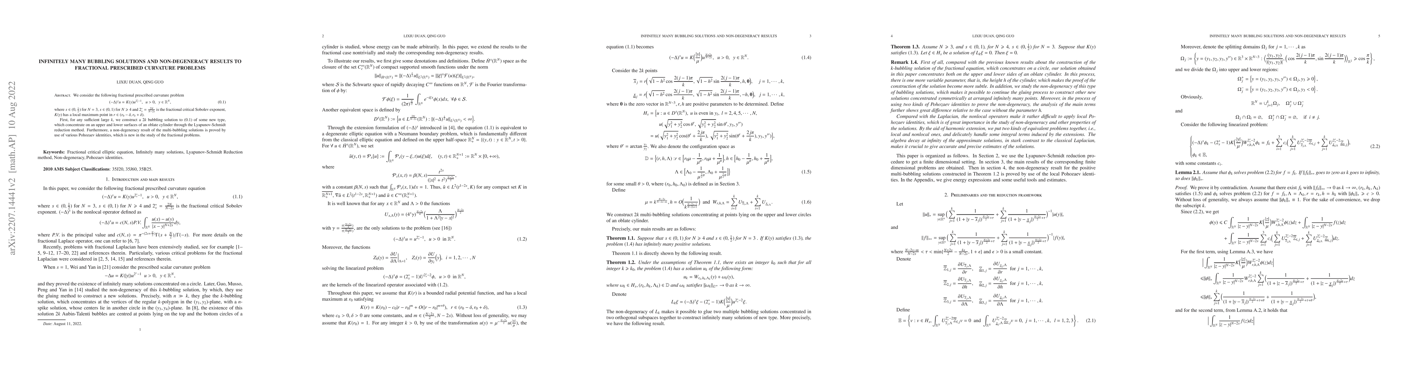 Thumbnail for Infinitely many bubbling solutions and non-degeneracy results to
  fractional prescribed curvature problems