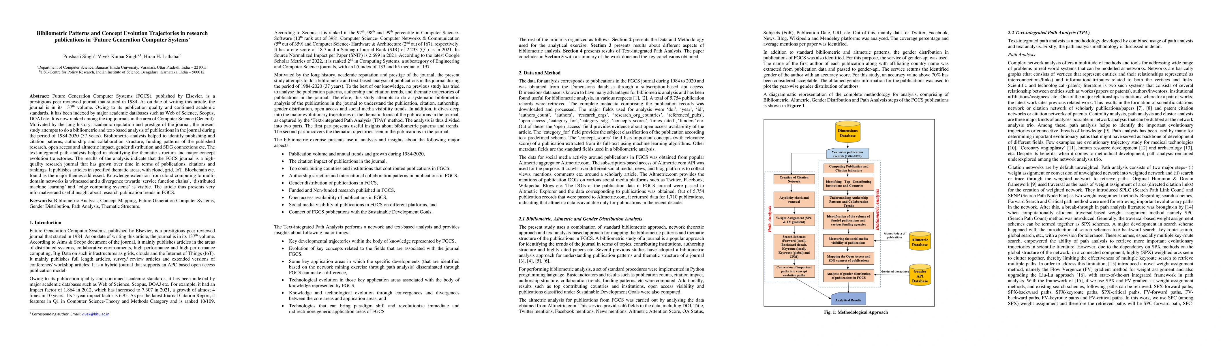 Thumbnail for Bibliometric Patterns and Concept Evolution Trajectories in research
  publications in Future Generation Computer Systems