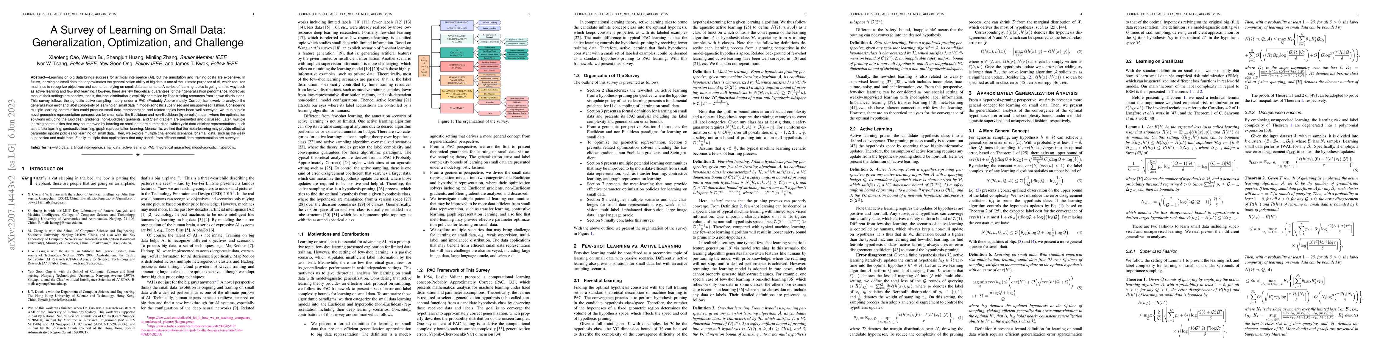 Thumbnail for A Survey of Learning on Small Data: Generalization, Optimization, and
  Challenge