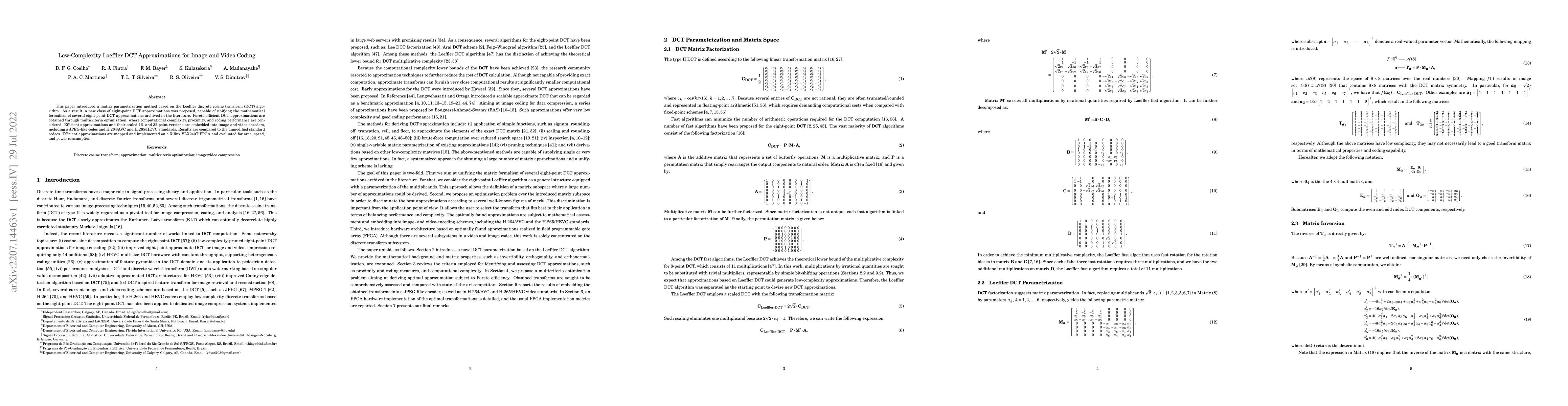 Thumbnail for Low-Complexity Loeffler DCT Approximations for Image and Video Coding