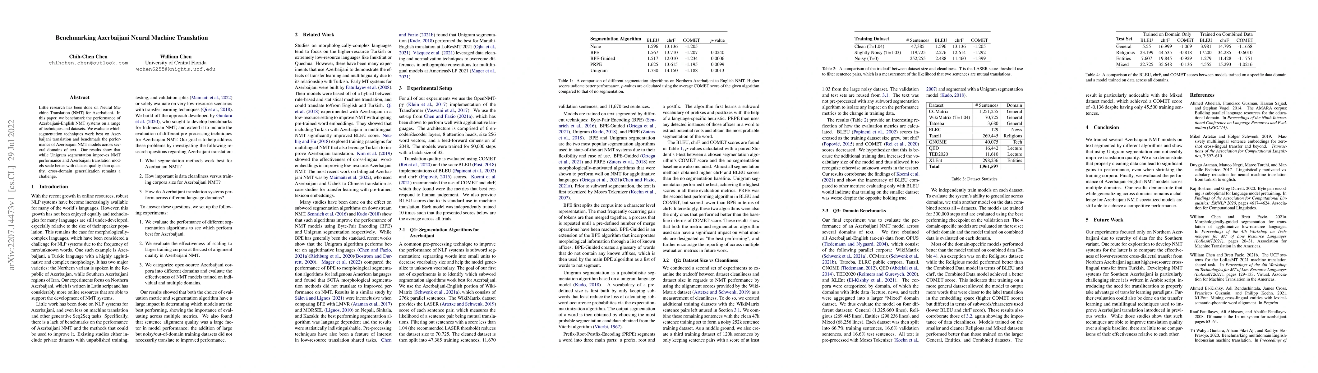Thumbnail for Benchmarking Azerbaijani Neural Machine Translation