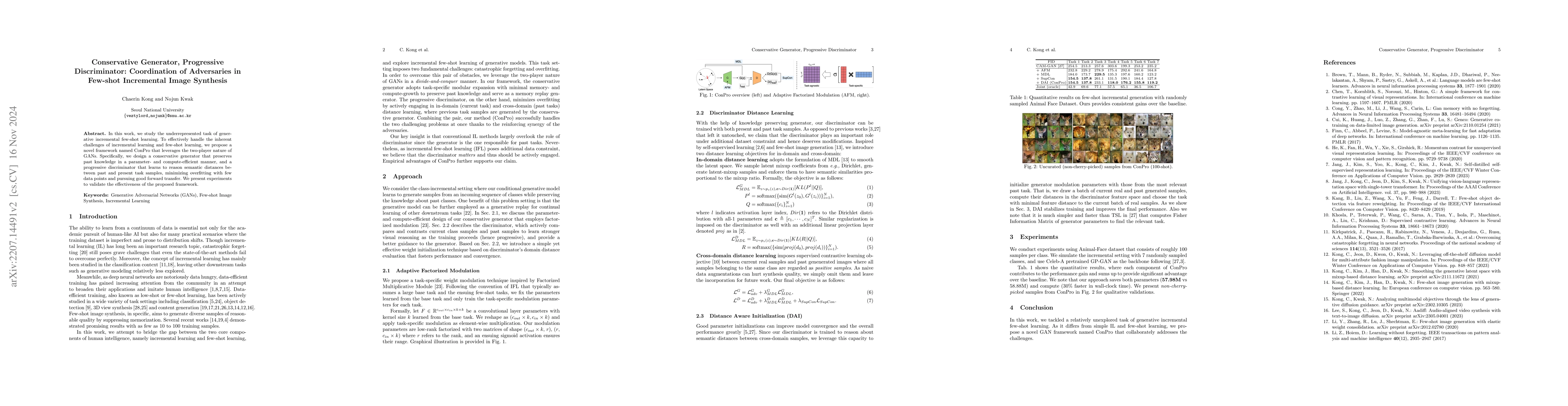 Thumbnail for Conservative Generator, Progressive Discriminator: Coordination of
  Adversaries in Few-shot Incremental Image Synthesis
