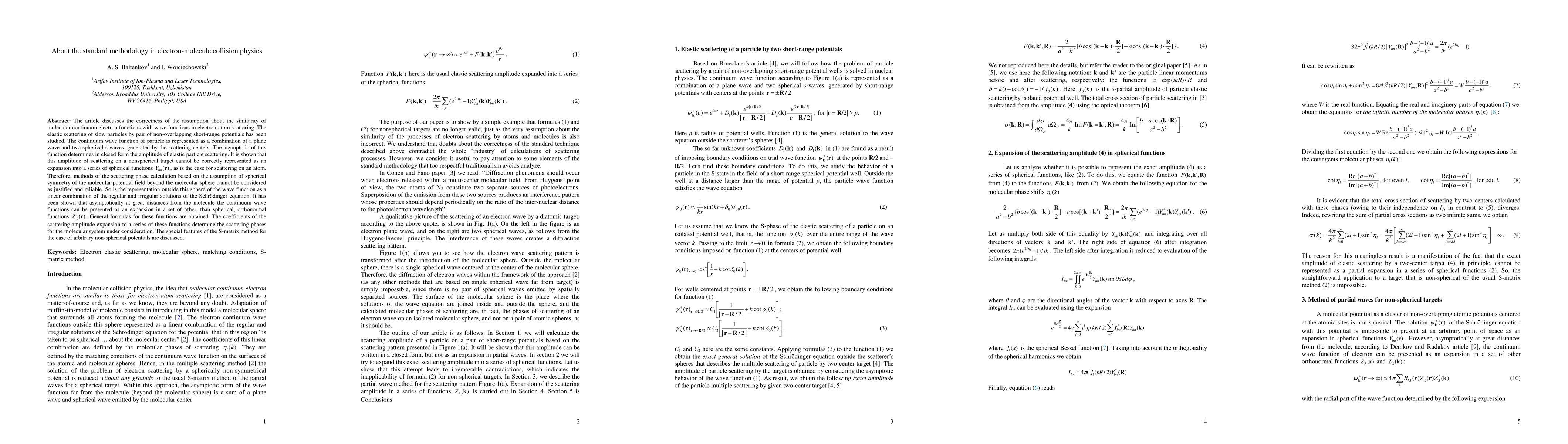 Thumbnail for About the standard methodology in electron-molecule collision physics