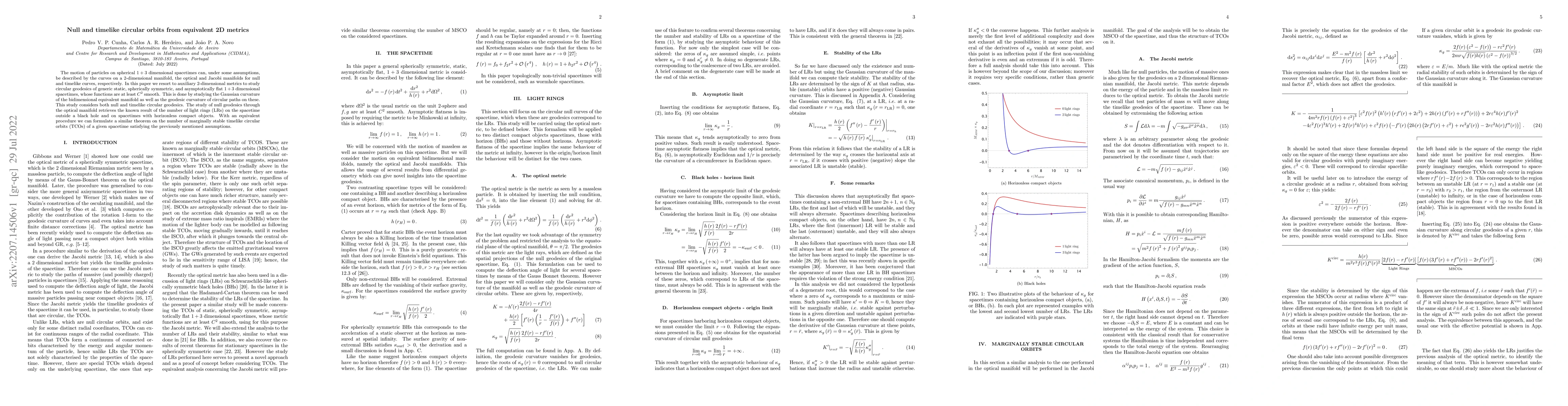 Thumbnail for Null and timelike circular orbits from equivalent 2D metrics
