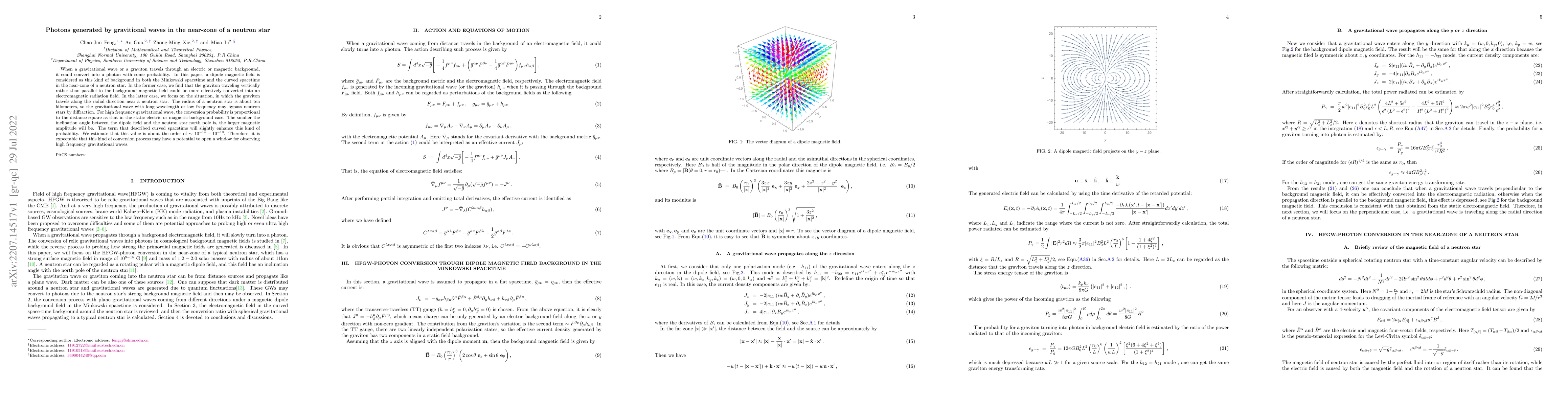 Thumbnail for Photons generated by gravitional waves in the near-zone of a neutron
  star