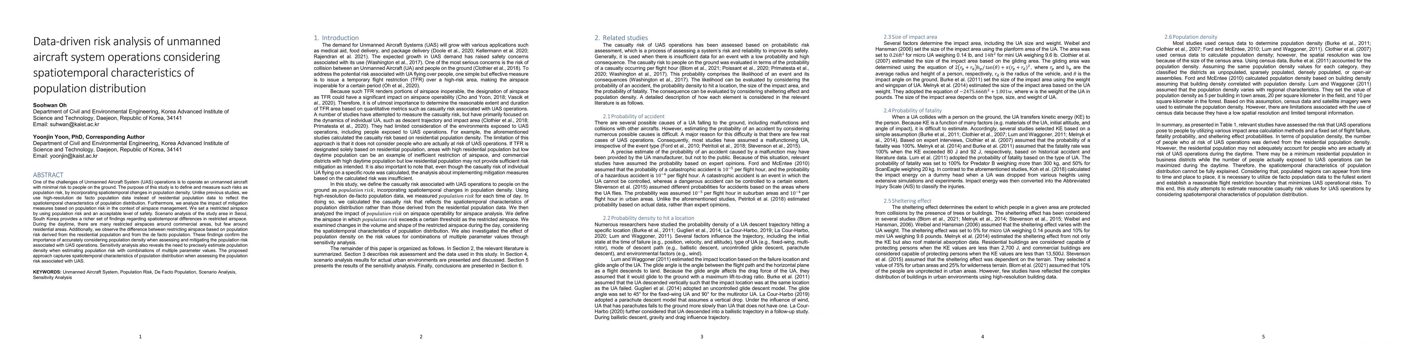 Thumbnail for Data-driven risk analysis of unmanned aircraft system operations
  considering spatiotemporal characteristics of population distribution