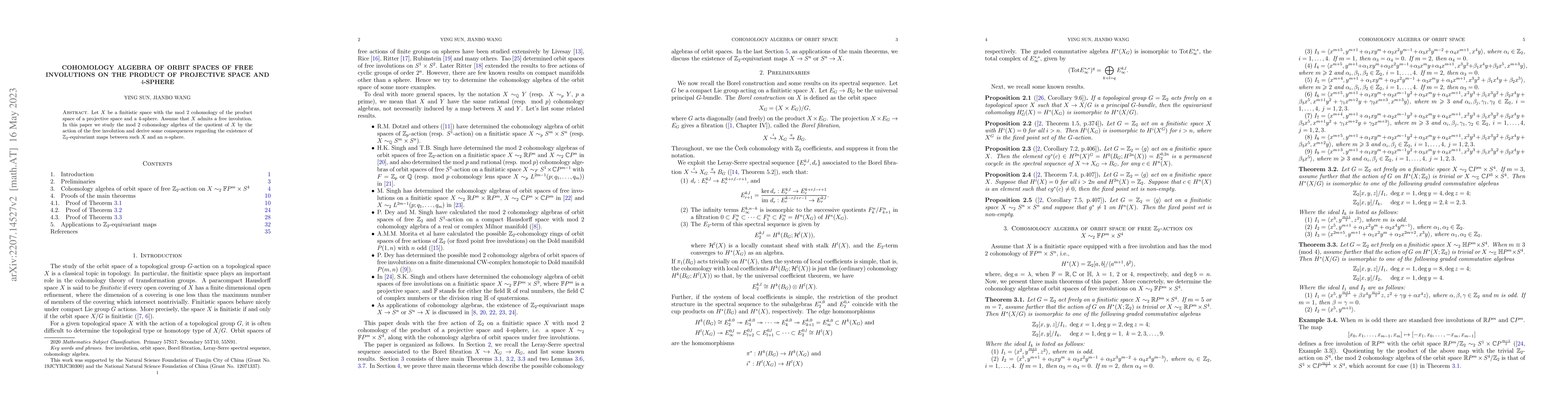 Thumbnail for Cohomology algebra of orbit spaces of free involutions on the product of
  projective space and 4-sphere
