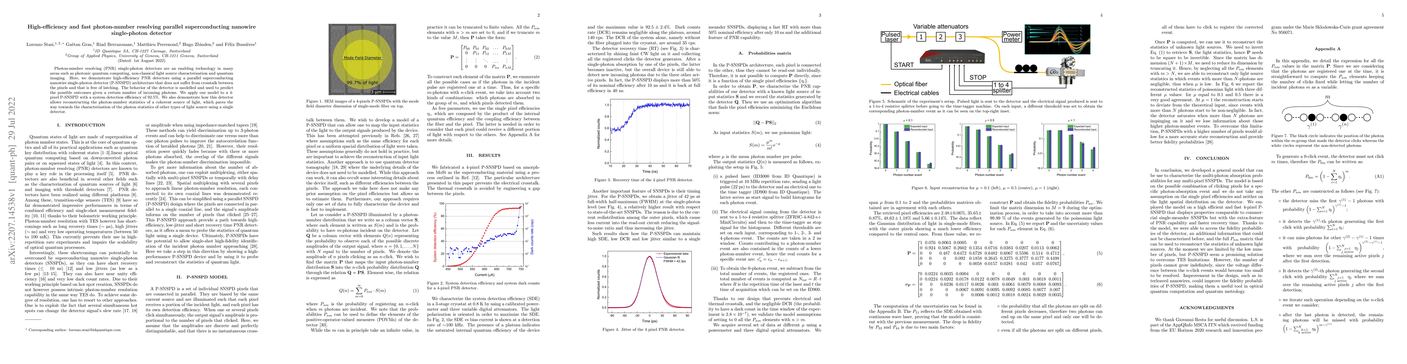 Thumbnail for High-efficiency and fast photon-number resolving parallel
  superconducting nanowire single-photon detector