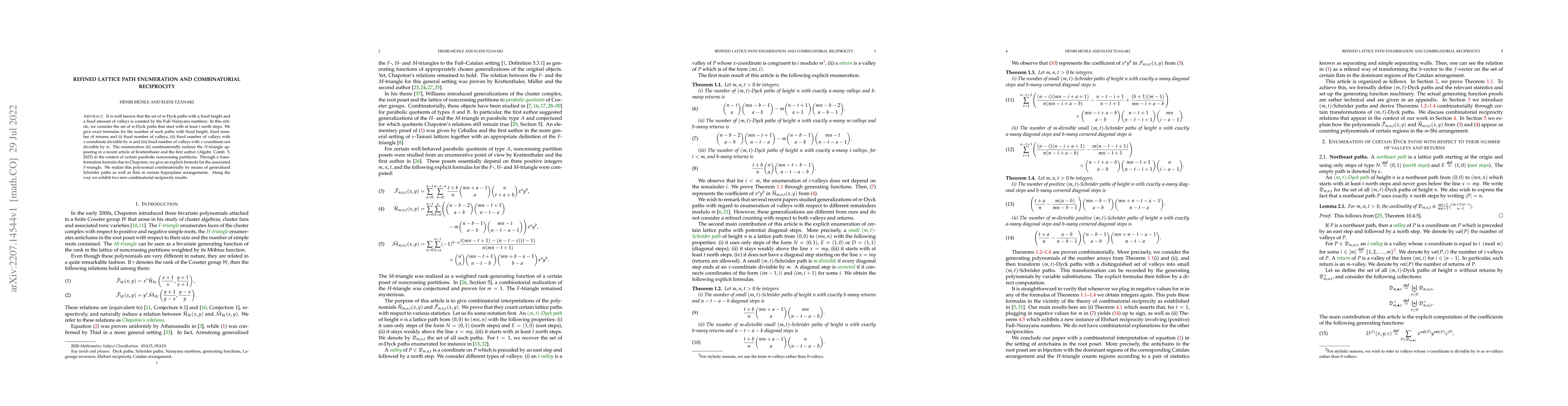 Thumbnail for Refined Lattice Path Enumeration and Combinatorial Reciprocity