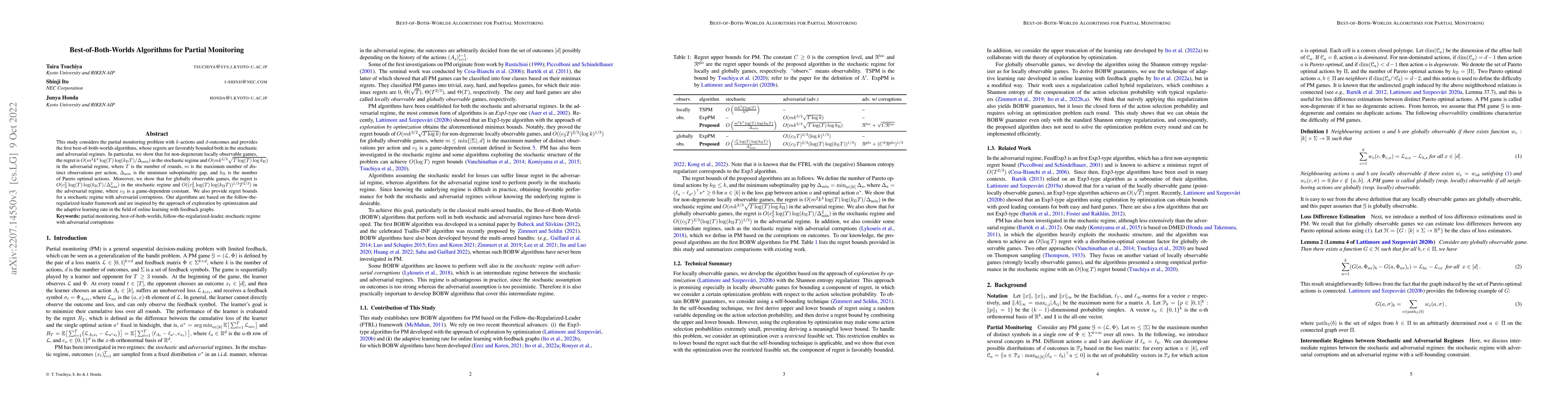 Thumbnail for Best-of-Both-Worlds Algorithms for Partial Monitoring