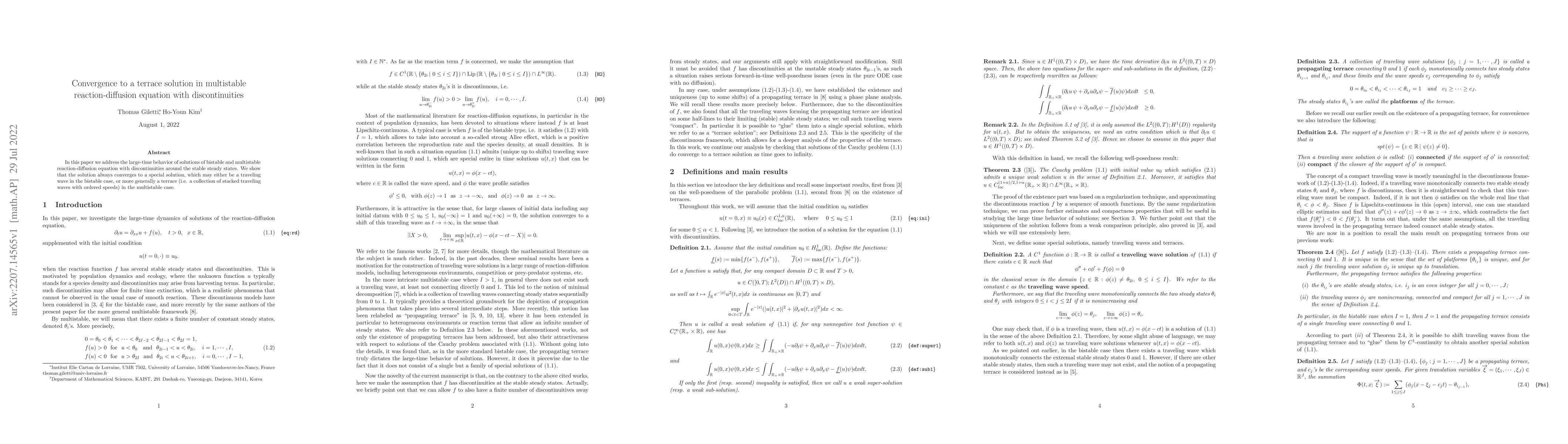 Thumbnail for Convergence to a terrace solution in multistable reaction-diffusion
  equations with discontinuities