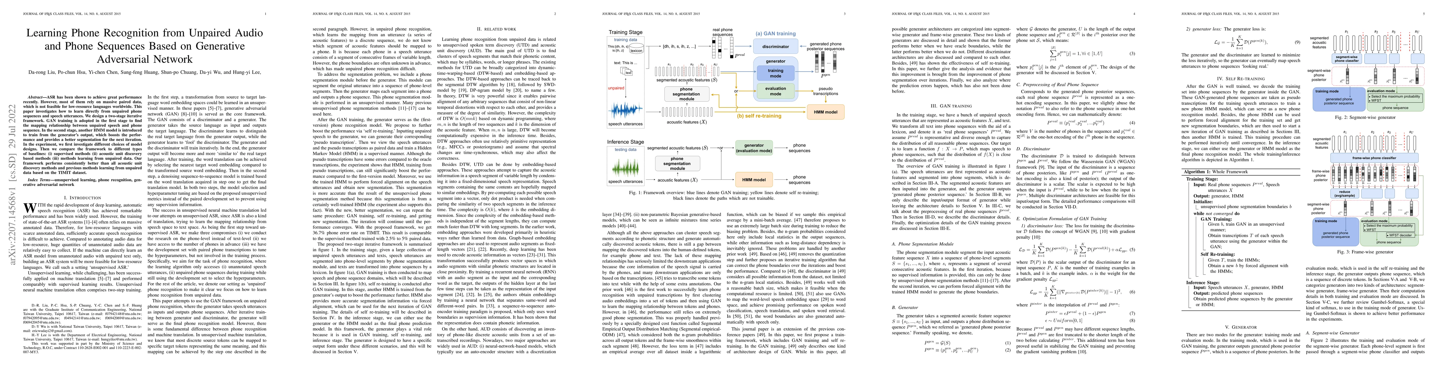 Thumbnail for Learning Phone Recognition from Unpaired Audio and Phone Sequences Based
  on Generative Adversarial Network