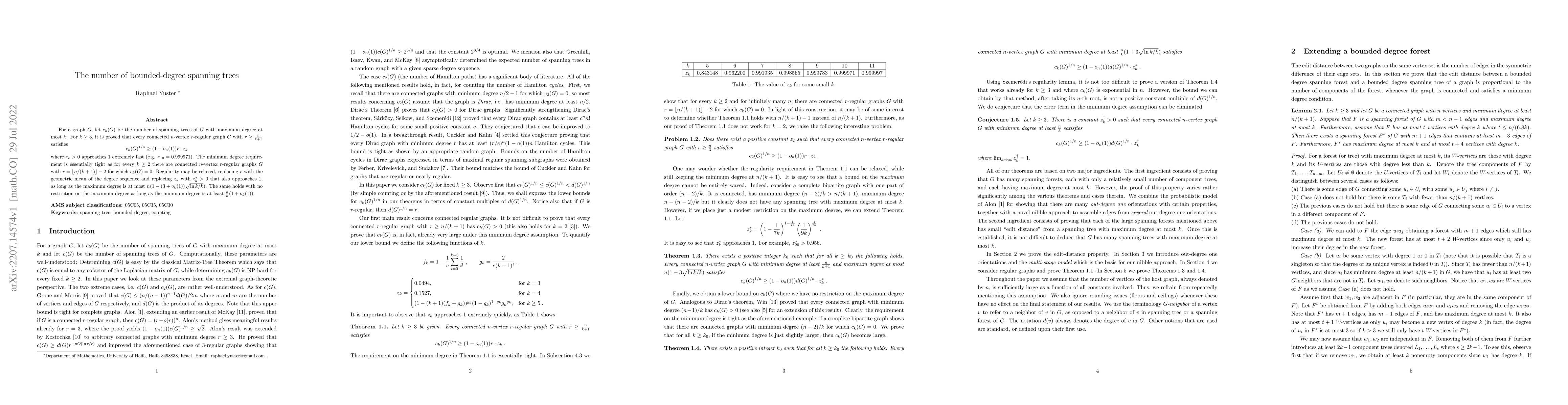 Thumbnail for The number of bounded-degree spanning trees